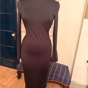 Bodycon Black Turtleneck Dress